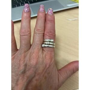 Sterling silver, triple shank barbed wire ring- outlaw biker style